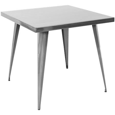 Austin Dining Table In Brushed Silver